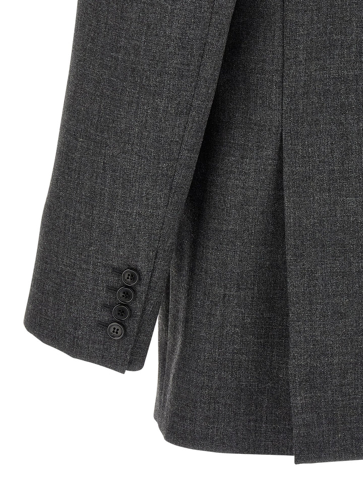 Saint Laurent Double-Breasted Blazer - Gray | 60cf5ad7388635e768b593d8b756047ad2f9ff26