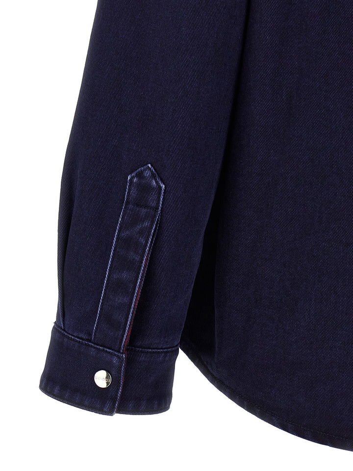 Gucci Reversible Shirt Shirt and Blouse - Blue | 9fc639fbd9aa2be7a831de5c5770cdd9f548a54f