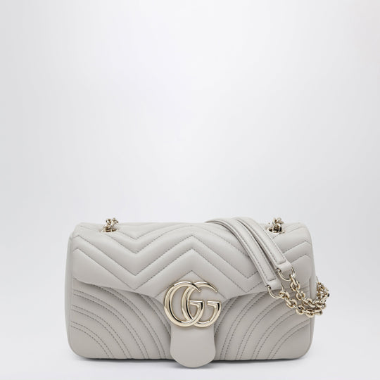 Gg Marmont Medium Light Grey Shoulder Bag