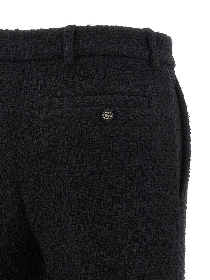 Gucci Bouclé Wool Pants - Black | b9d8d24eaab6d1f9a15389bae801dc886e2bf221