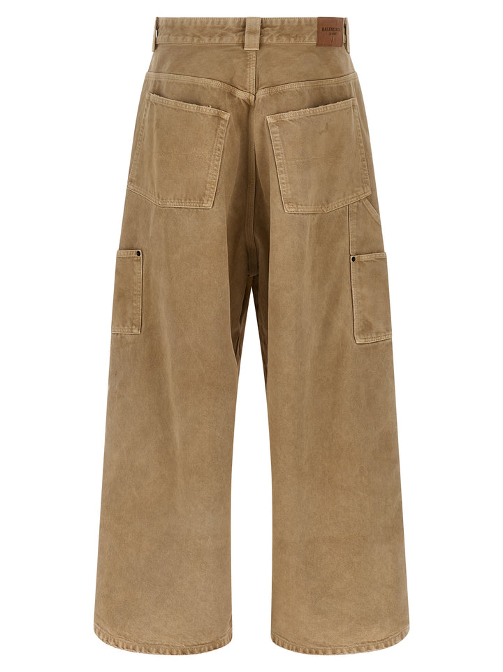 Balenciaga Baggy Ripped Off Jeans - Beige | 9fbf66f295f728bcc0b74aa2b03e9fbaf5d3a9e5