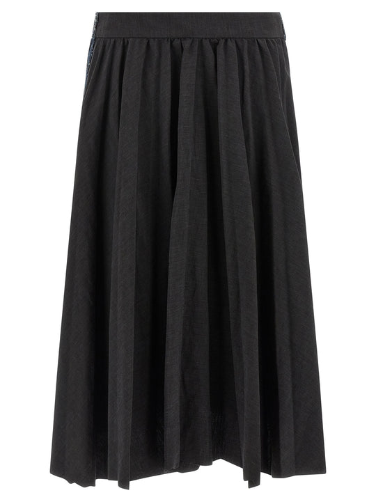 Hybrid Pleated Skirts Black