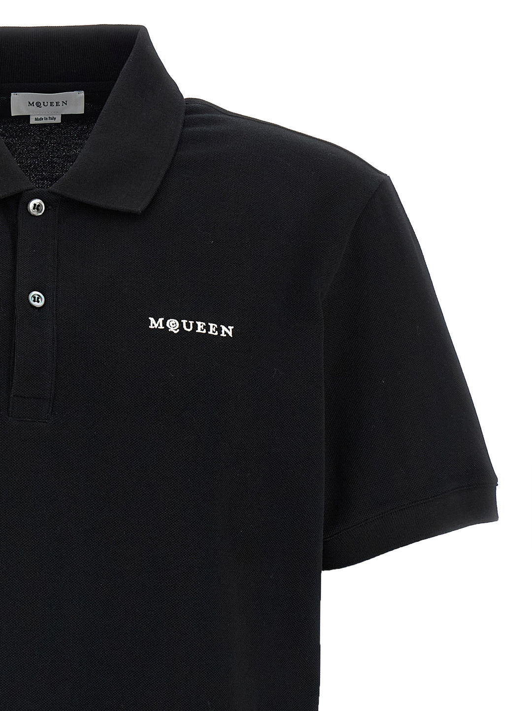 Mcqueen Logo Embroidery  Shirt Polo - White/Black | ff4de49dfc7d9cbd2ef12a234e4a1a75771bb6f9