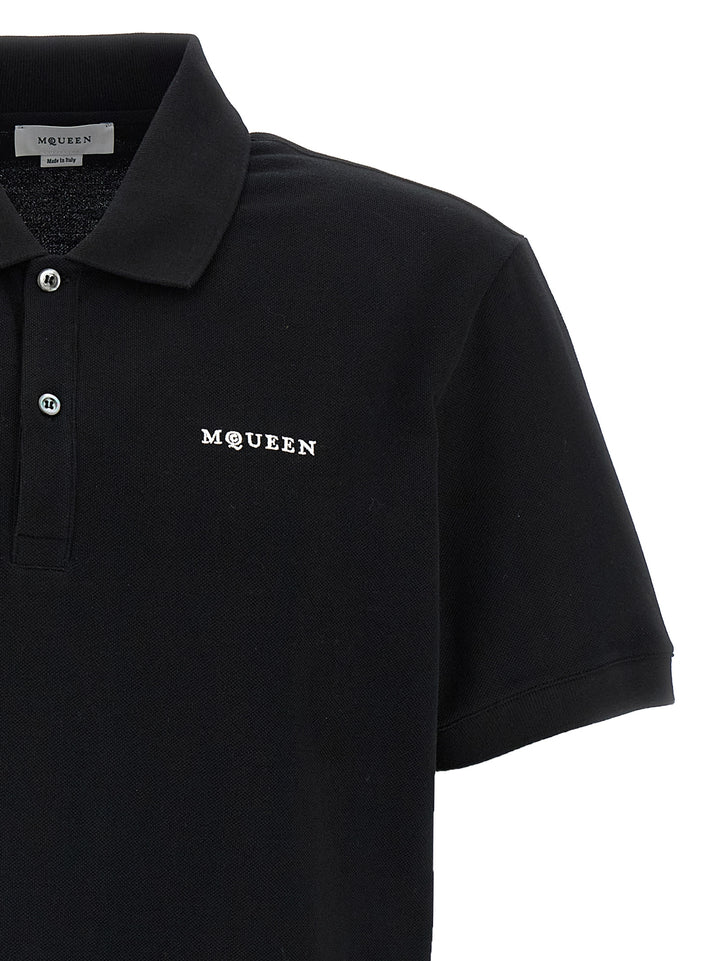 Mcqueen Logo Embroidery  Shirt Polo - White/Black | ff4de49dfc7d9cbd2ef12a234e4a1a75771bb6f9