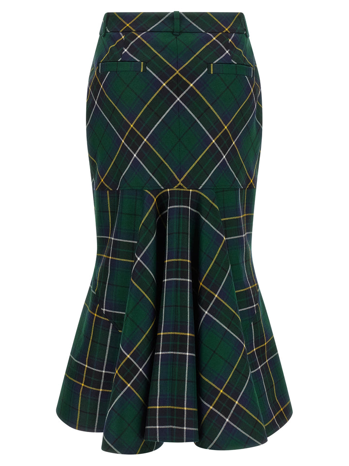 Mcqueen Tartan Skirt Skirts - Green | 8098283c2b909028a2c24b3132a585ba0dfb82d8