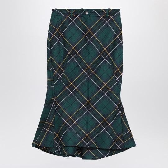 Flared Skirt In Wool Tartan