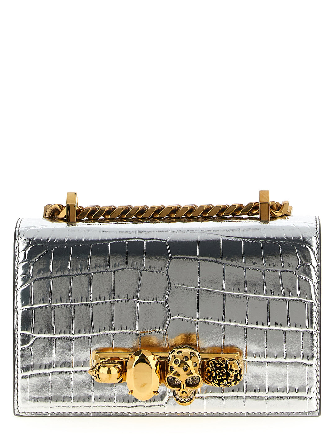 Mcqueen Jewelled Satchel Crossbody Bags - Silver | 0be2064886d0b4dd1022ca1ffd2a925337c9dcff