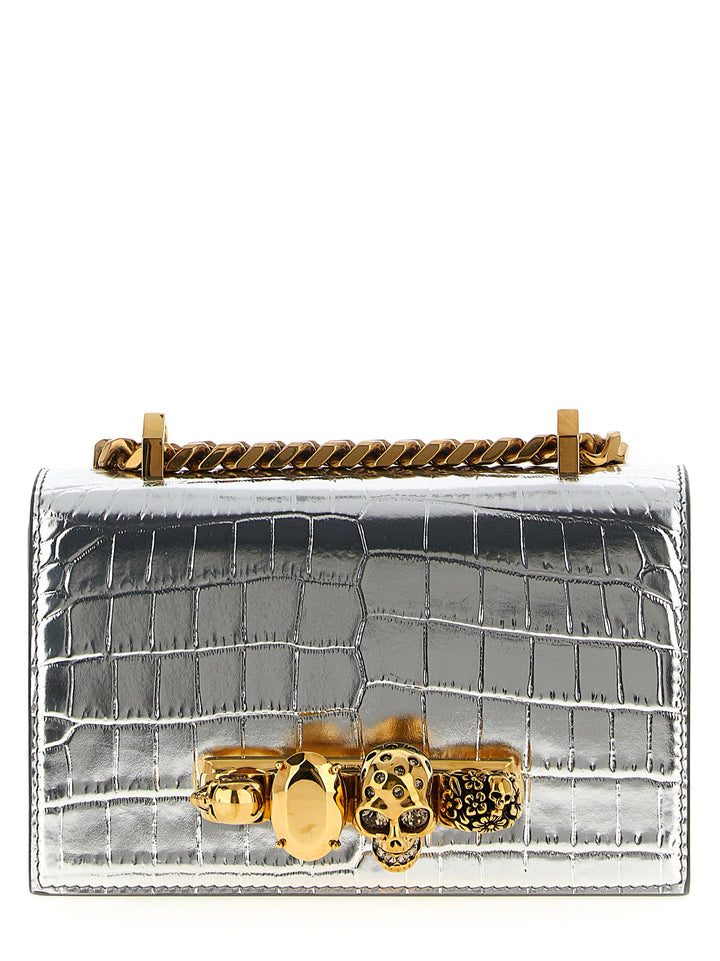 Mcqueen Jewelled Satchel Crossbody Bags - Silver | 0be2064886d0b4dd1022ca1ffd2a925337c9dcff