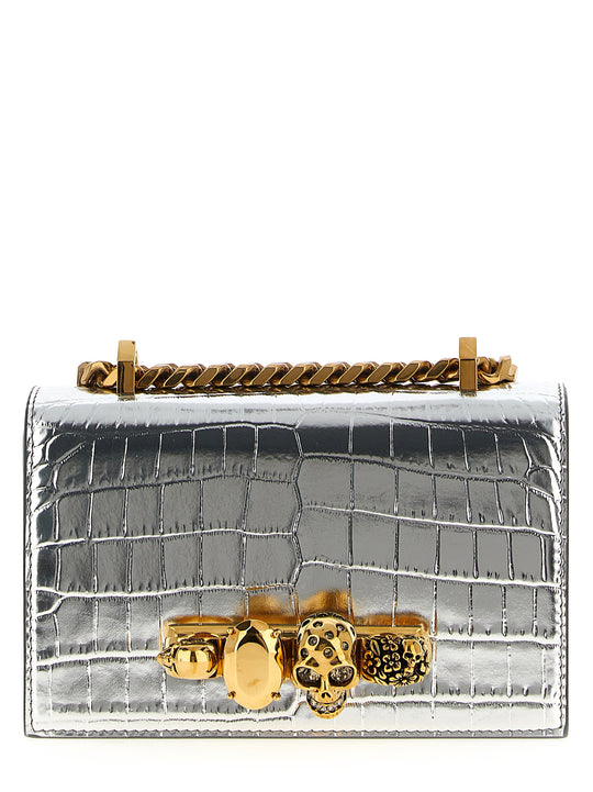 Jewelled Satchel Crossbody Bags Silver