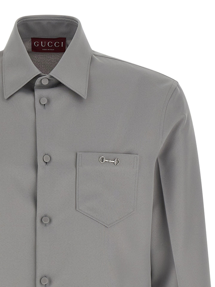 Gucci Horsebit Shirt Shirt and Blouse - Gray | 41463fb8b554361d5a5796005c0cae3de1ea5286