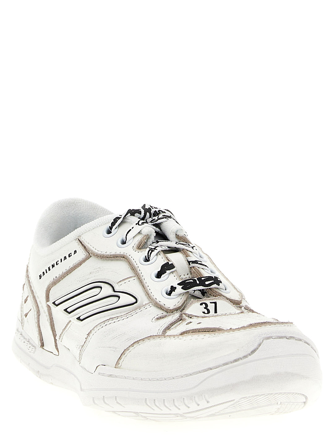 Balenciaga Hamptons Worn-Out Medio Sneakers - White | 7e69d6ad0b9ea26fdf2222bf19bb03696a675c12