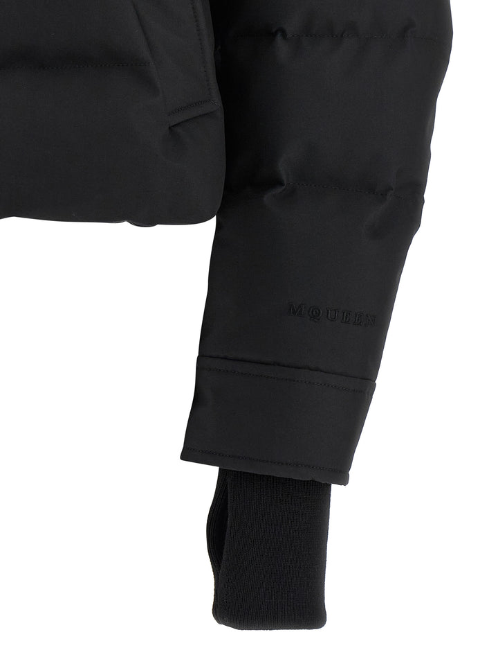 Mcqueen Cropped Down Jacket Puffer Jackets - Black | 5185c70d471cbaf87408ea977aa3665d028bddb0