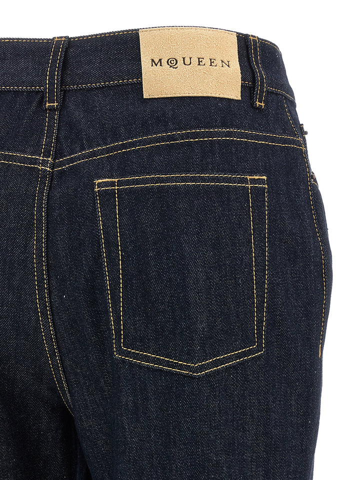 Mcqueen Straight Leg Jeans - Blue | 8f95074f1fe880e62e7363903aadc78a96038609
