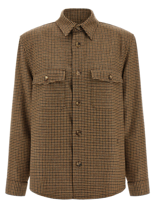 Houndstooth Overshirt Shirt And Blouse Brown