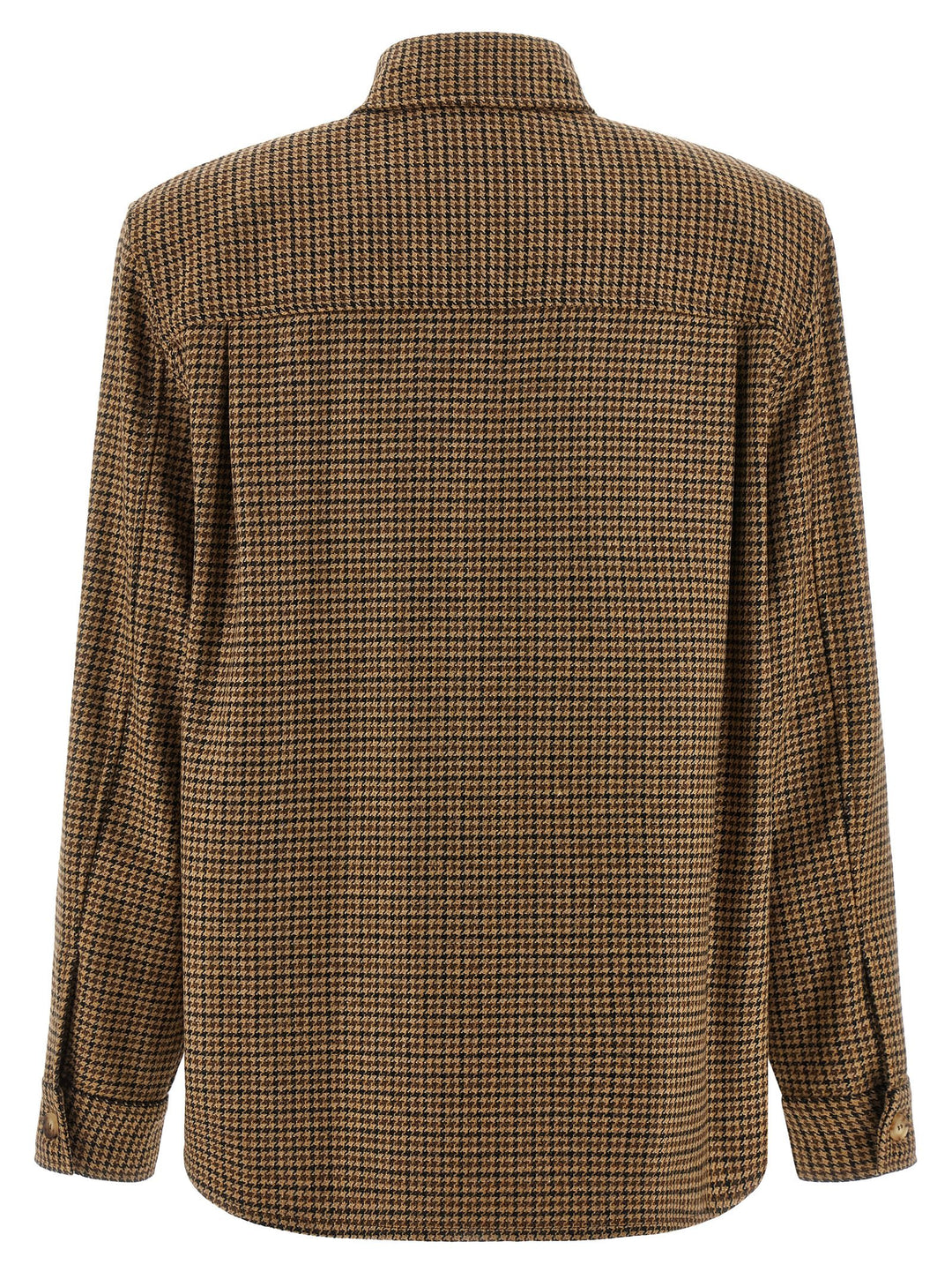 Saint Laurent Houndstooth Overshirt Shirt and Blouse - Brown | 51b9ae20f6a8cfab99ec8685135433802e37e9d8