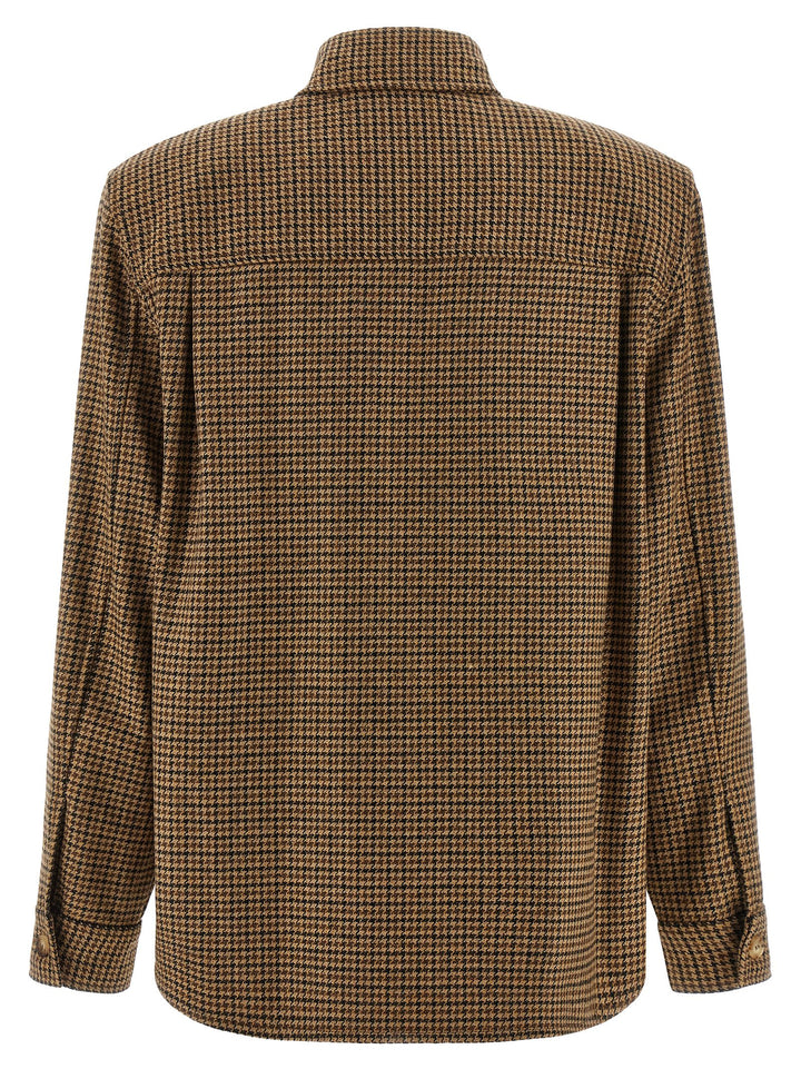 Saint Laurent Houndstooth Overshirt Shirt and Blouse - Brown | 51b9ae20f6a8cfab99ec8685135433802e37e9d8