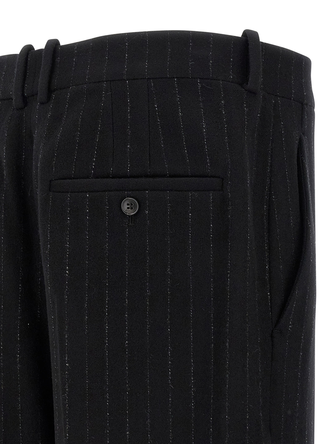Saint Laurent Pinstripe Pants - Black | 15ab28d4977c6fdaa3512fe17b2c732b70cd2666