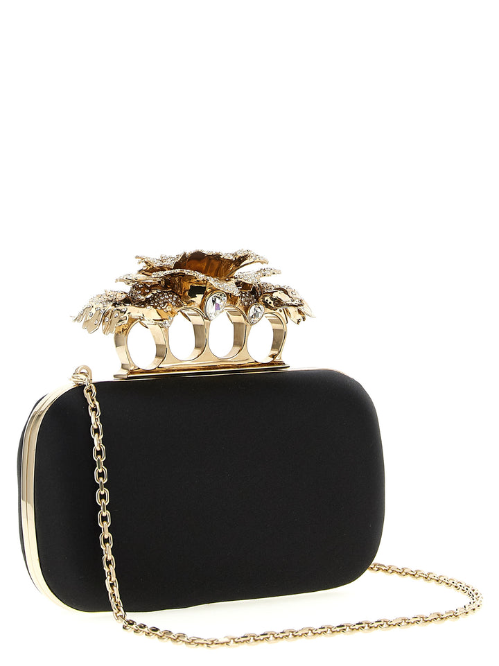 Mcqueen Carnation Clutch - Black | c9cf7b73482beedf439464af928ff3e668b37487