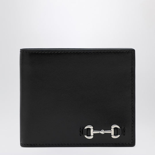 Black Bi-Fold Wallet With Horsebit