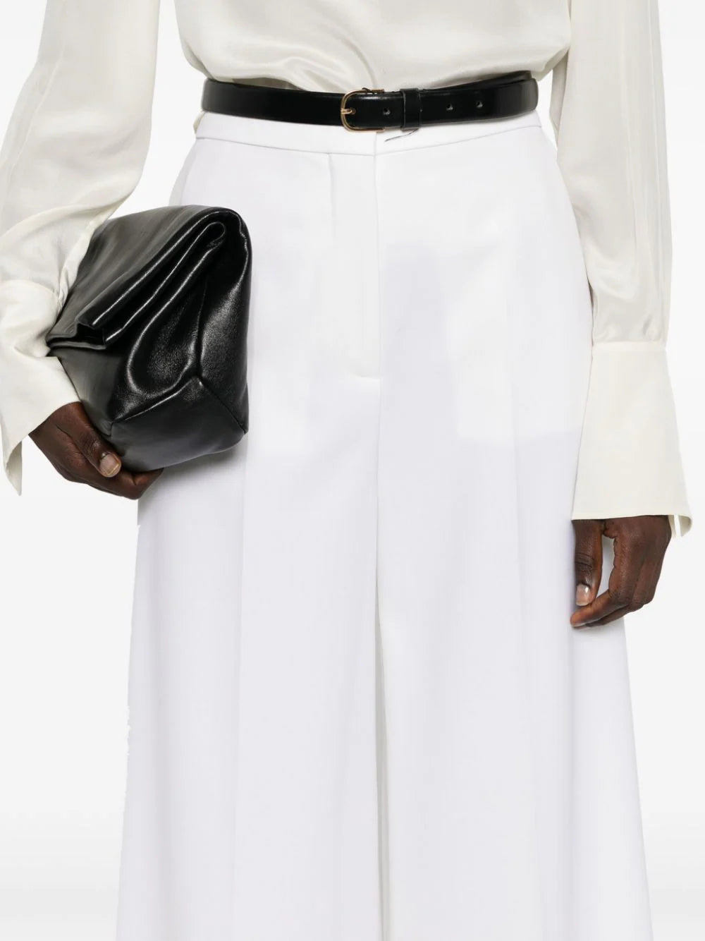 high-waisted wide-leg trousers