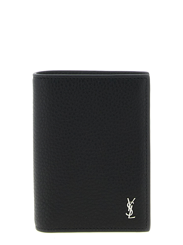 Saint Laurent Tiny Cassandre Wallets and Card Holders - Black | bcdb156e2ad702f81d20ef9417092c8f14247f9e
