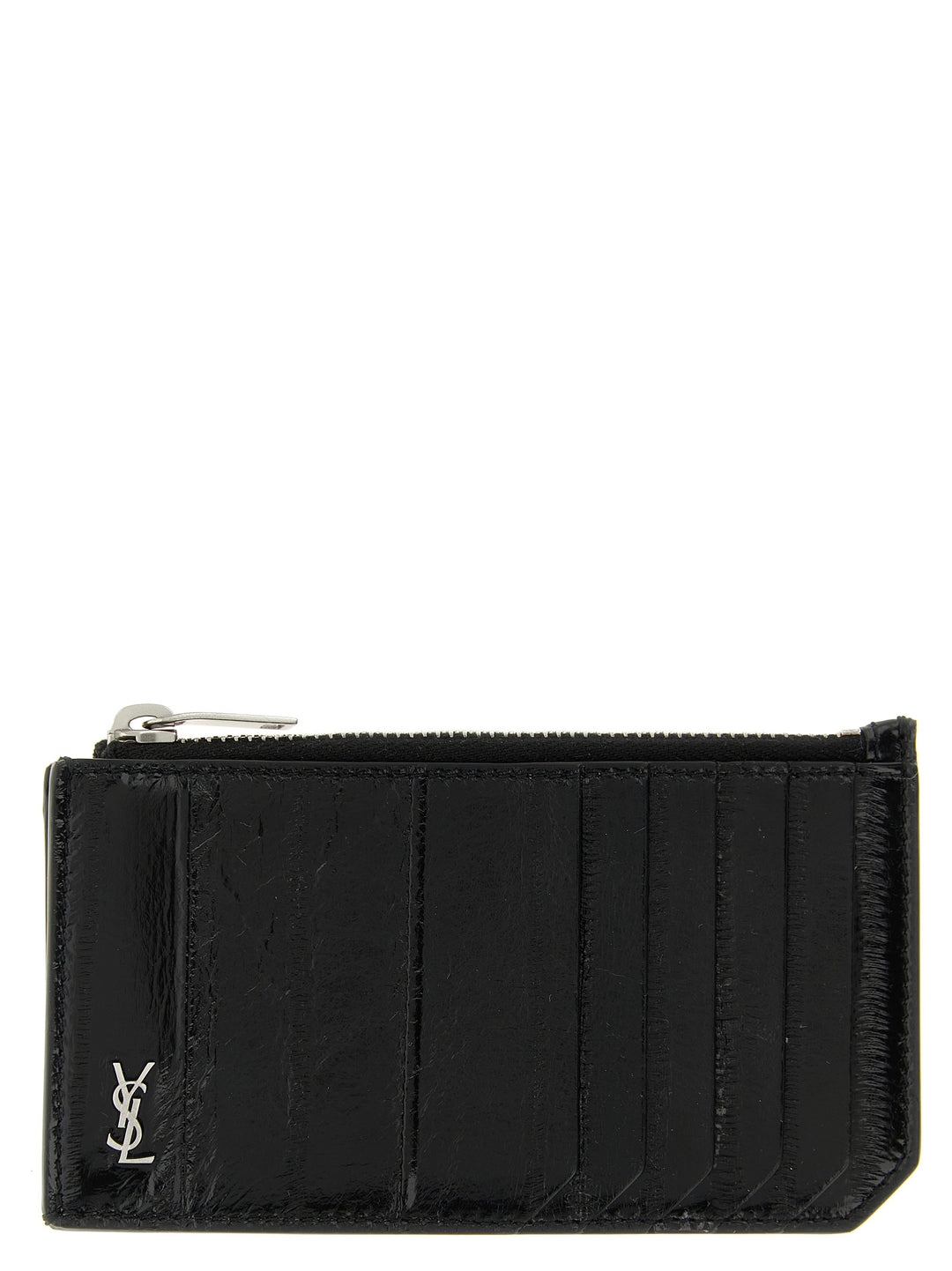 Saint Laurent Tiny Cassandre Wallets and Card Holders - Black | f826fd9a443924bb3b5162a9c9150e3556ef3943