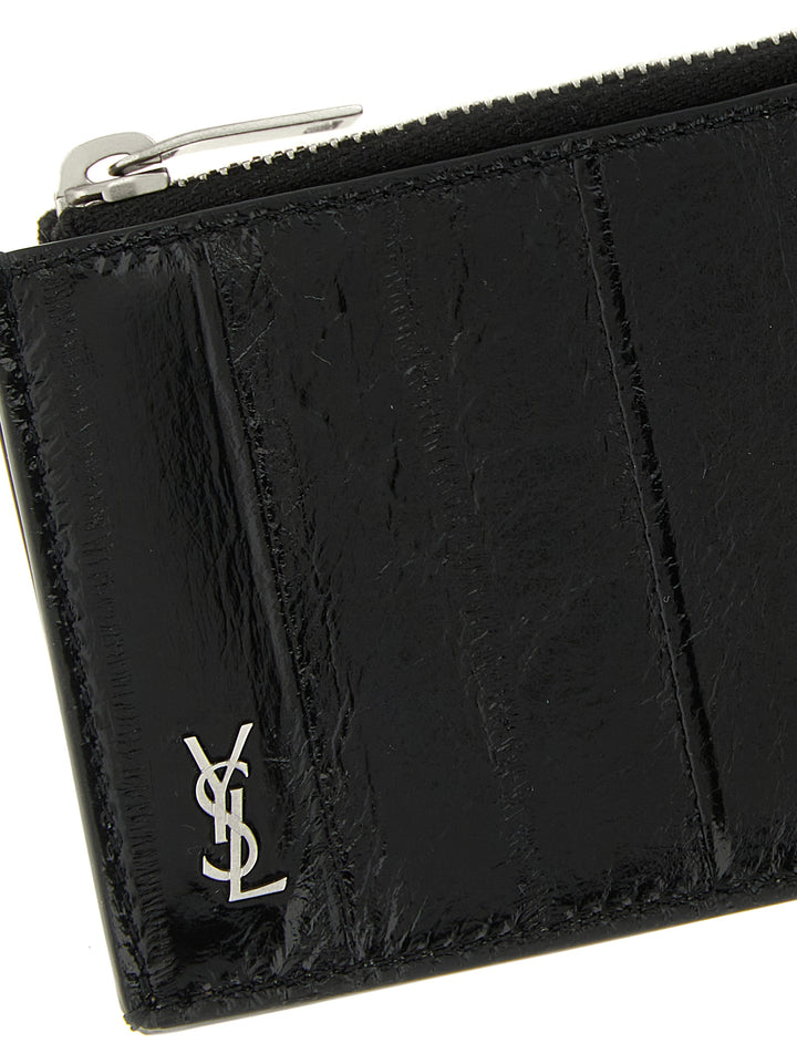 Saint Laurent Tiny Cassandre Wallets and Card Holders - Black | 0a6b4664e900ad6540d32de2dc8033482ab4f1b2