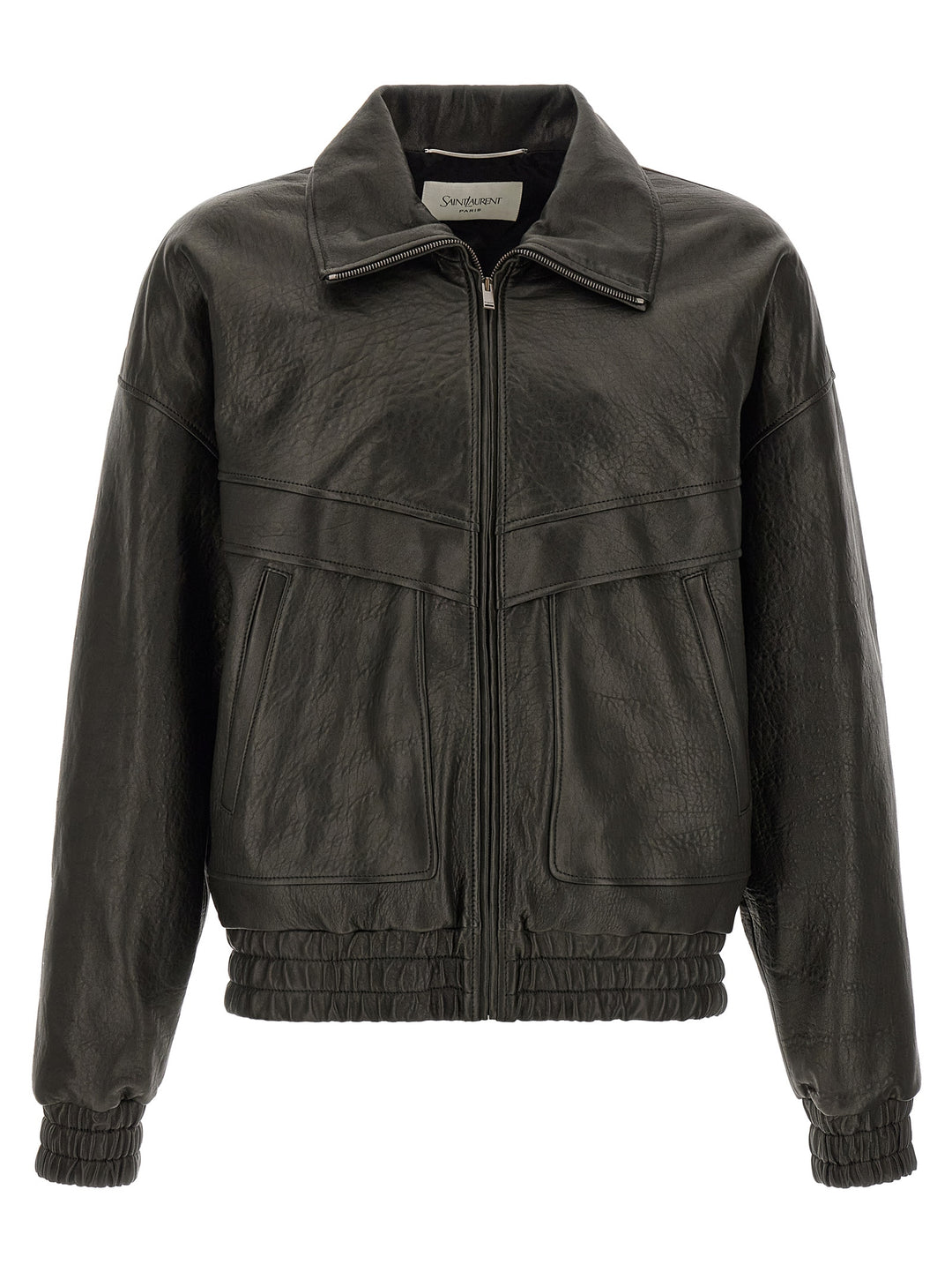 Saint Laurent Bubble Leather Jacket Puffer Jackets - Black | a84b9eb2dc40b9de4c3329b8d9a9c0dcbd1777e4