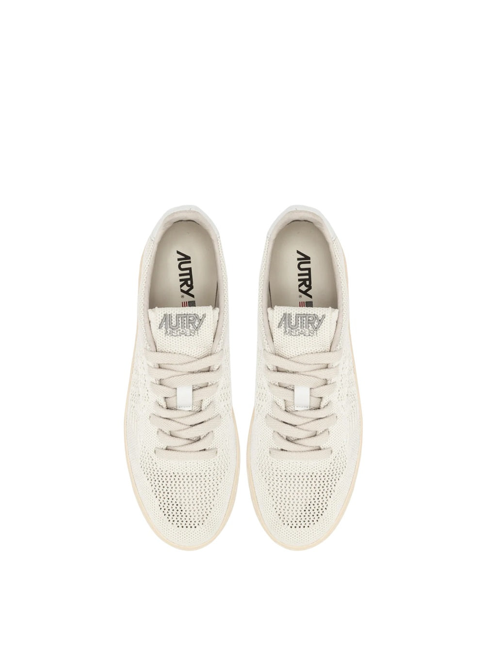 Easeknit low wom - knit/leat wht/ivory