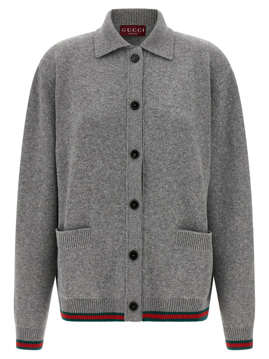 Polo Cardigan Sweaters And Cardigans Gray
