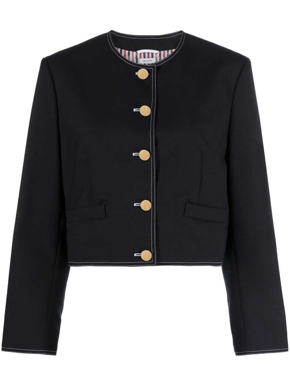 Cropped jacket with RWB detail