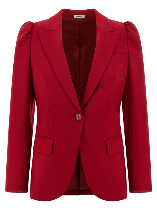Single-Breasted Blazer Blazers Red
