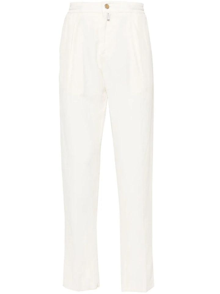 Tapered trousers with elasticated waist