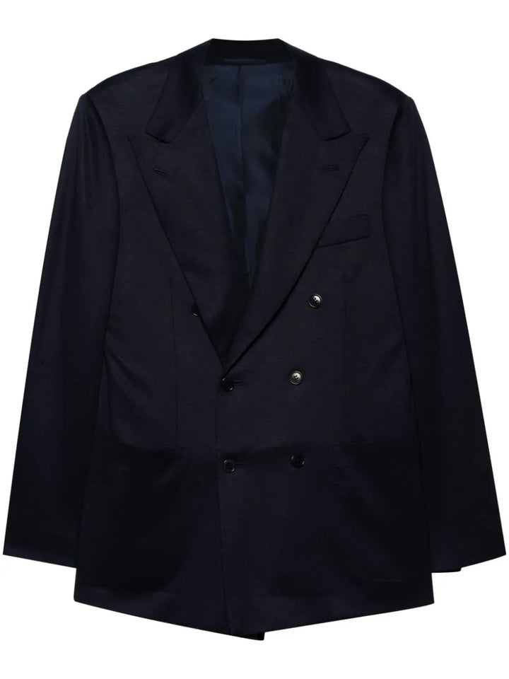 double-breasted wool blazer