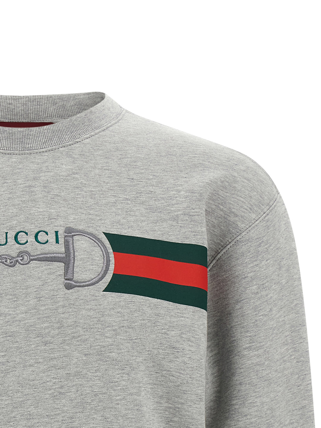 Gucci Web Ribbon And Horsebit Sweatshirt - Gray | fbad00f18a2c338206433104363d4dca4b3beb91