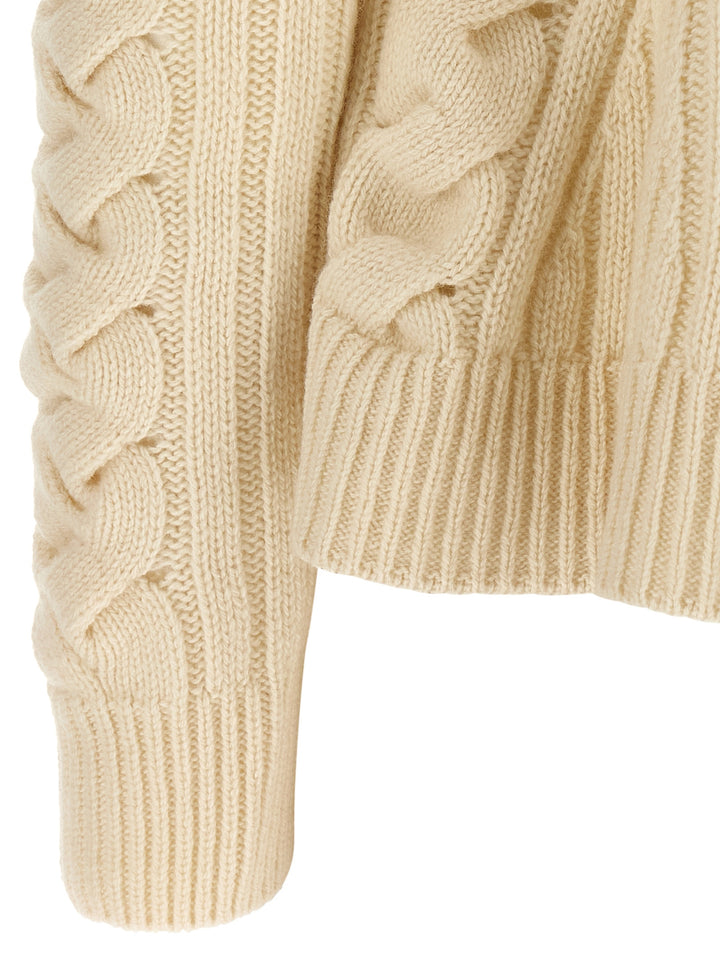 Mcqueen Peplum Cable Sweaters and Cardigans - Beige | 5cb447a162a7752ea8901ebc695b74edf24e35b8