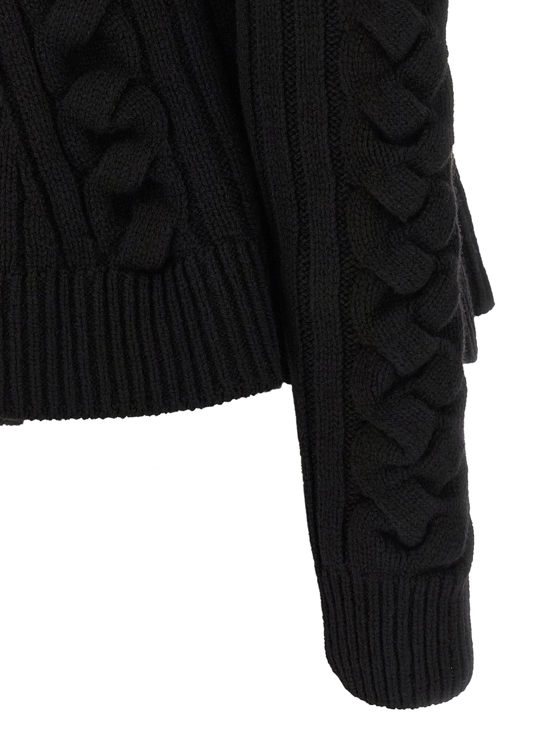 Mcqueen Braided Wool Cardigan Sweaters and Cardigans - Black | 21d9f9a86b60aacea396b5f9f08e565e5cc2f738