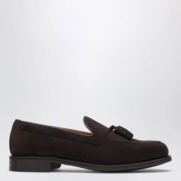 Brown Suede Loafers With Tassels