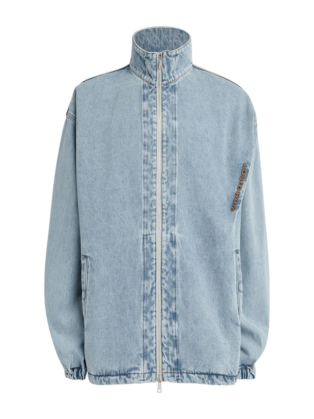 Pinched logo denim windbreaker