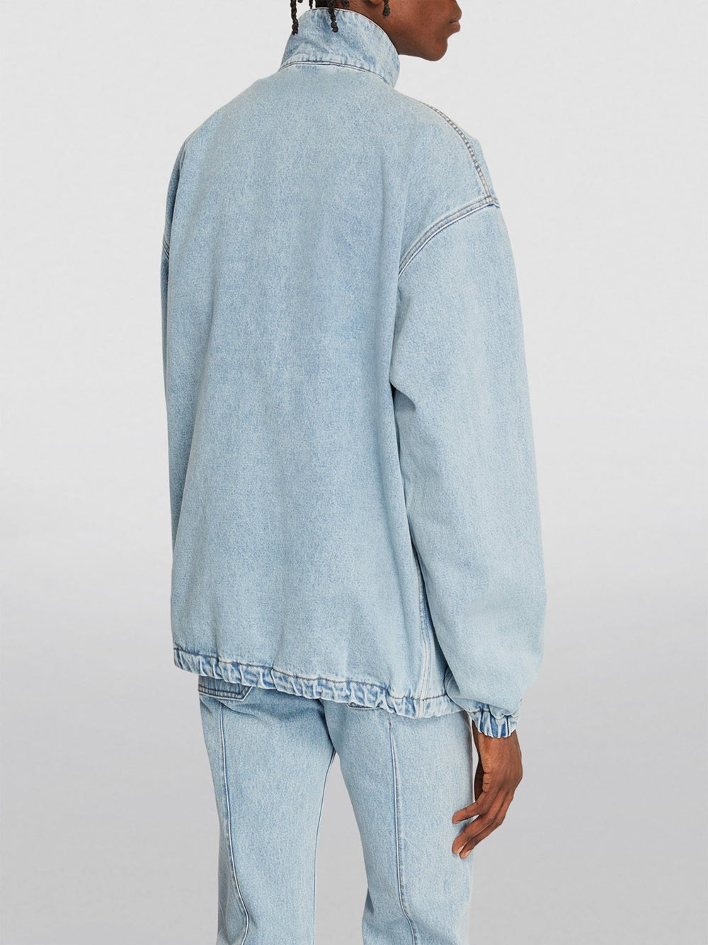 Pinched logo denim windbreaker