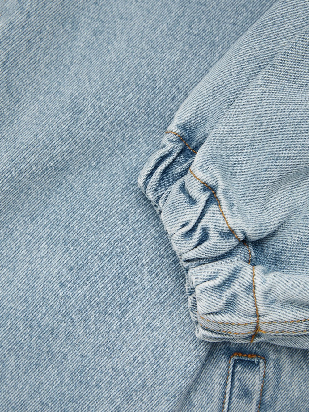 Pinched logo denim windbreaker