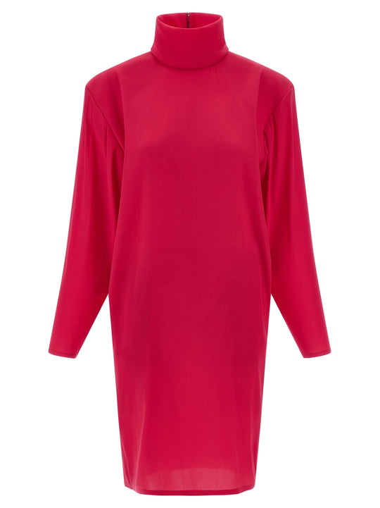 Structured Shoulder Dress Dresses Fuchsia