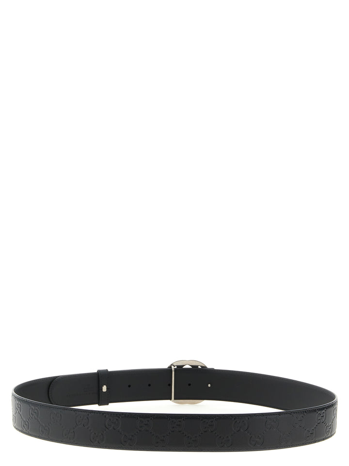 Gucci Incrocio Gg Belts - Black | b60325b177a07db5f18e5e98635b3dc24b015757