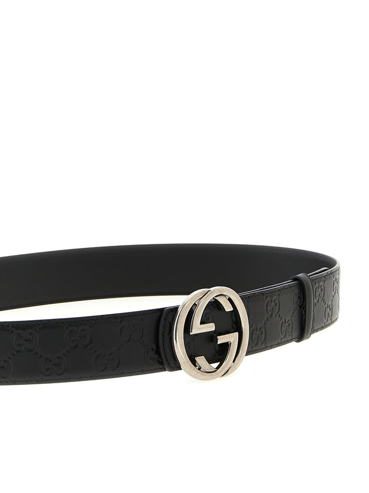 Gucci Incrocio Gg Belts - Black | 30d9afffe65735bfd02715ba018b61081f065d2f