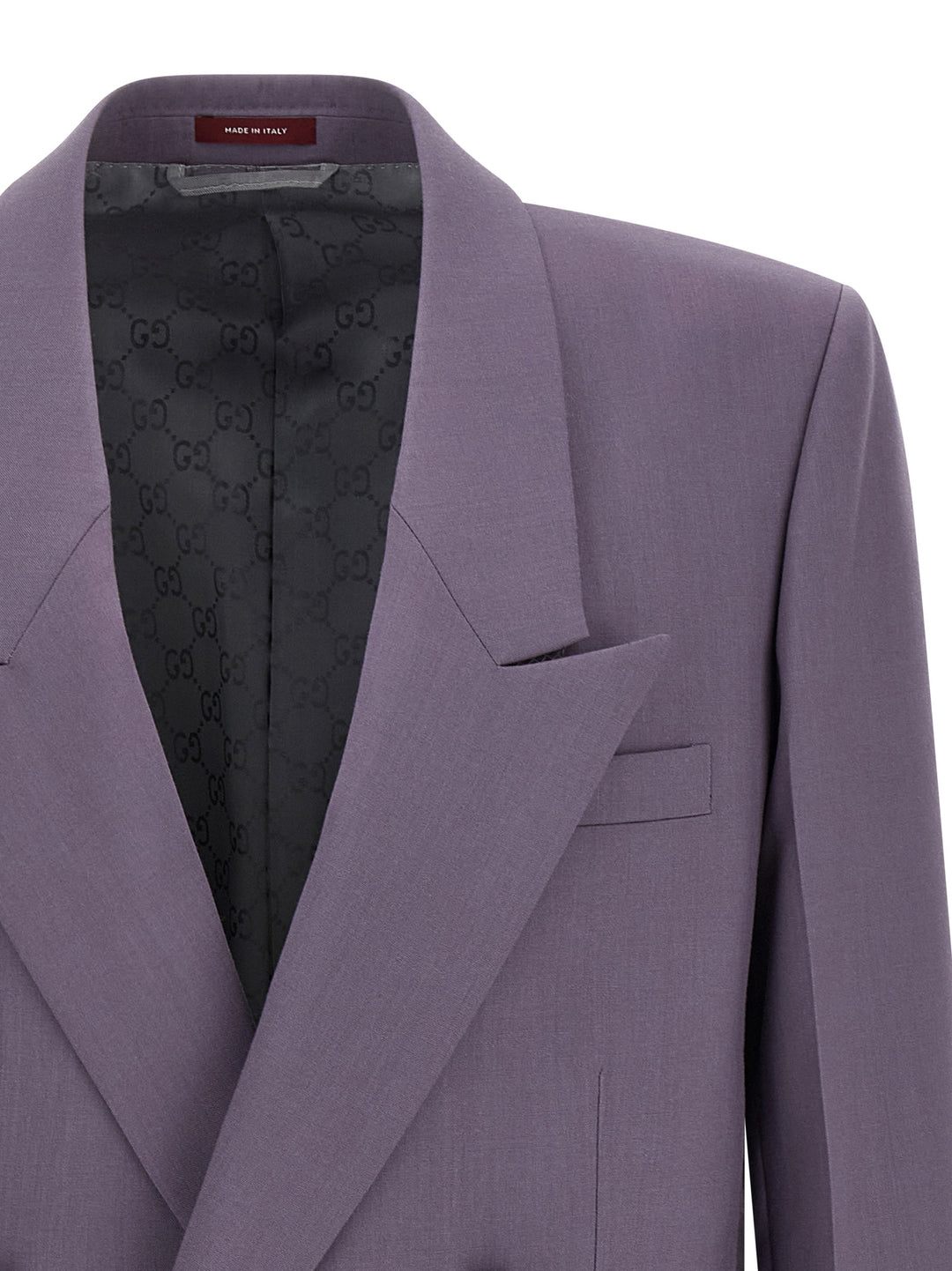 Gucci Double-Breasted Wool Blazer - Purple | b9dd3e34b1628e619600a2760fe43a5cfefb45db