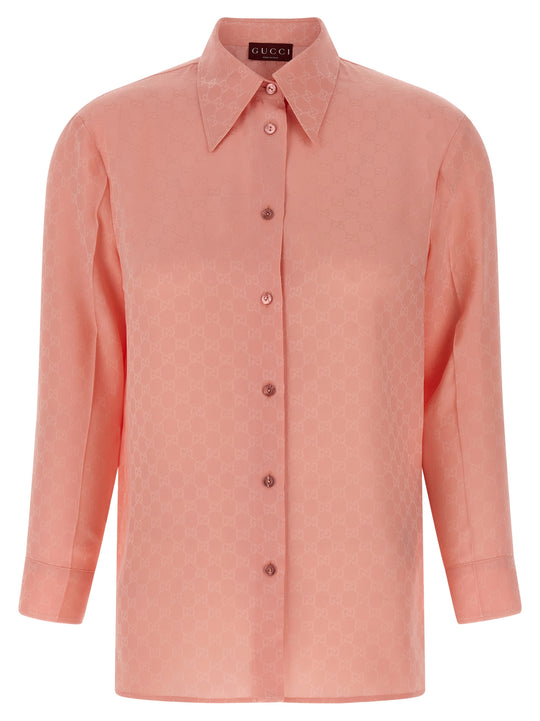 Gg Silk Shirt Shirt And Blouse Pink