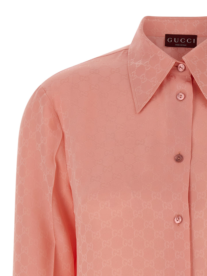 Gucci Gg Silk Shirt Shirt and Blouse - Pink | 724d417873f87d8b925f3dc97cf649cc095e0f7c