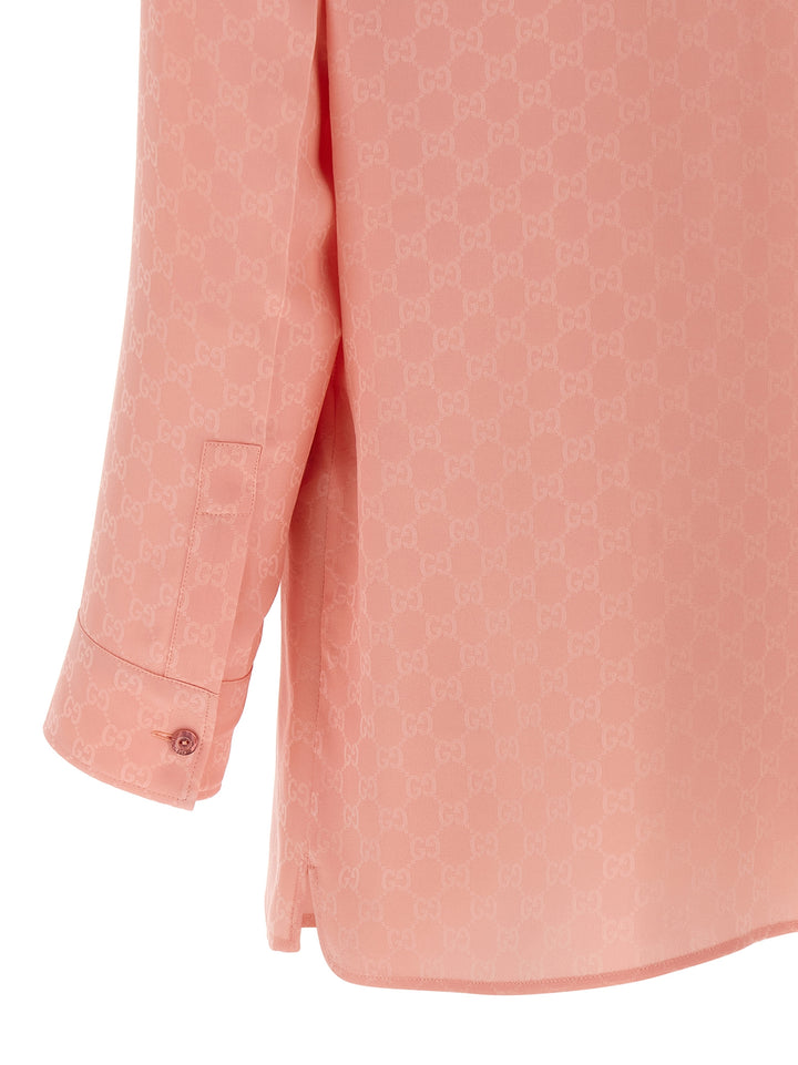 Gucci Gg Silk Shirt Shirt and Blouse - Pink | 1f383a2782f670dc556096ce1cb3d5fe749d5b4e