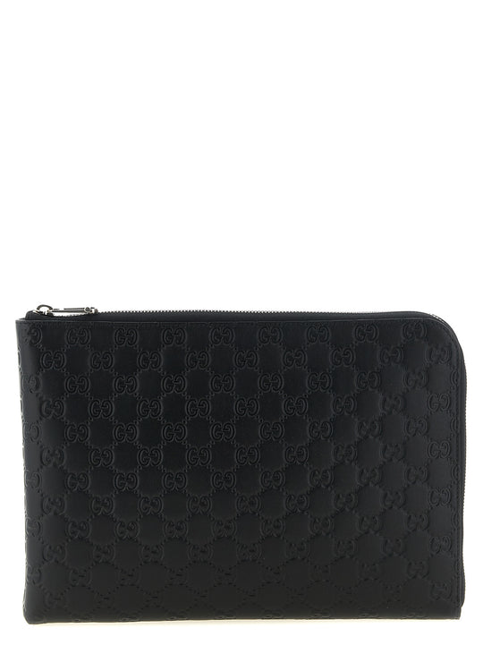 Gg Emblem Clutch Black