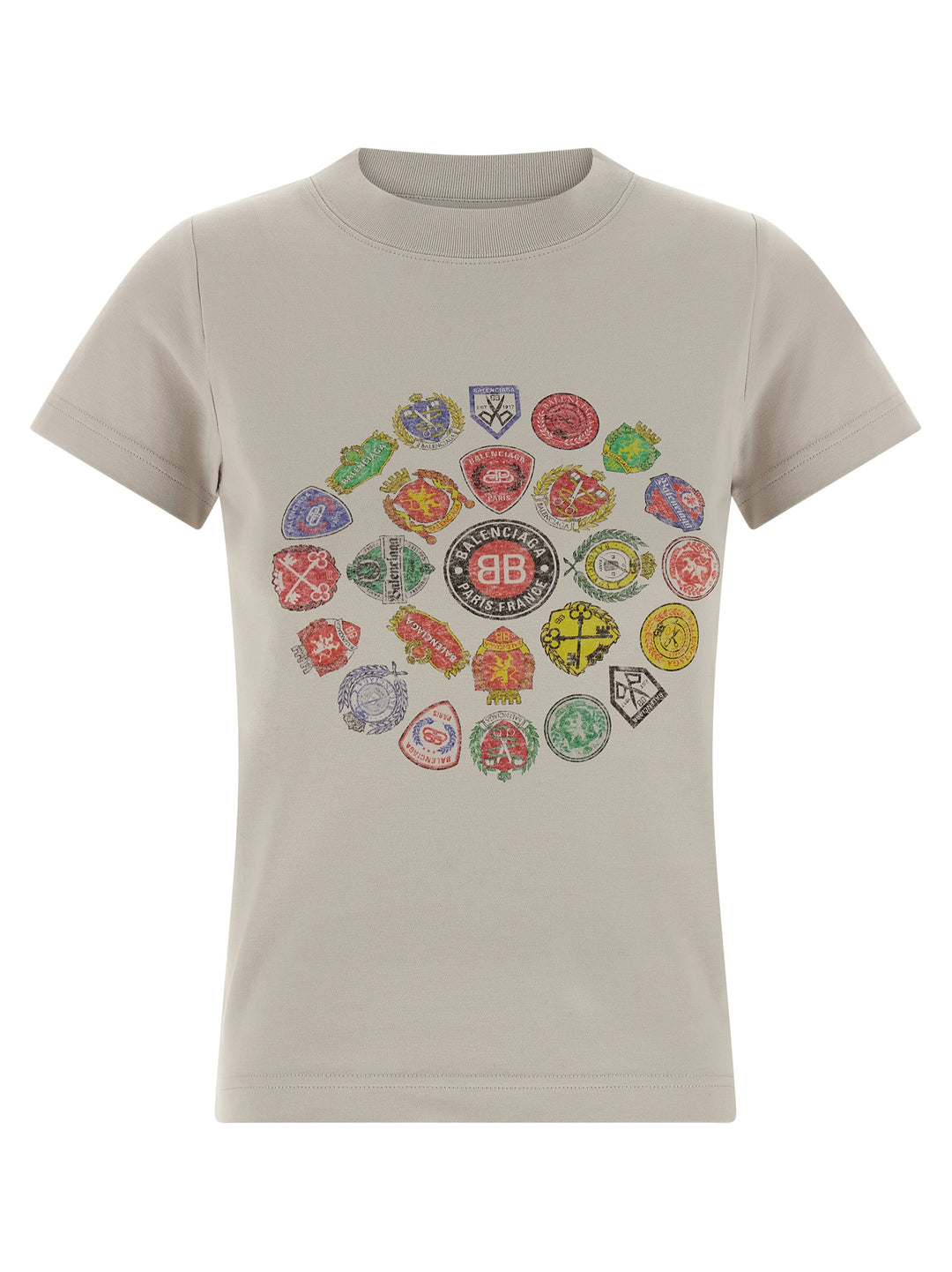 Balenciaga Logo Print T-shirt - Gray | 24f6899dcd2eb516b5a29c9fff189112ff558127
